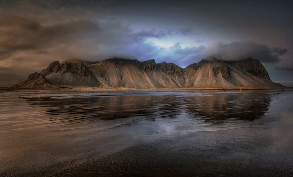 Vestrahorn Mountain Reflection by Saskia Dingemans — canvas wall art