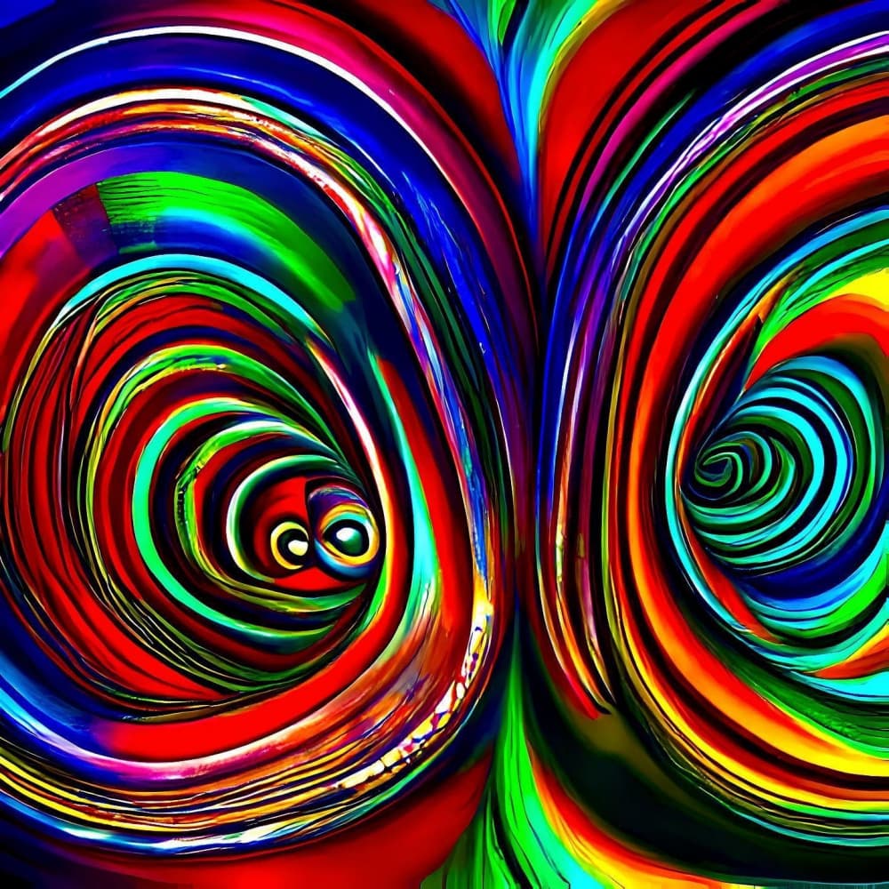 Fluid Rainbow Vortex by mnemonixART — canvas wall art