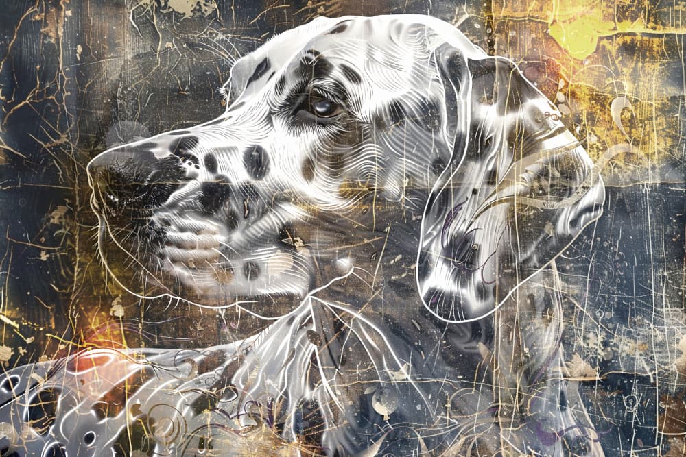Artistic Spotted Dog Portrait by Rafal Kulik — canvas wall art