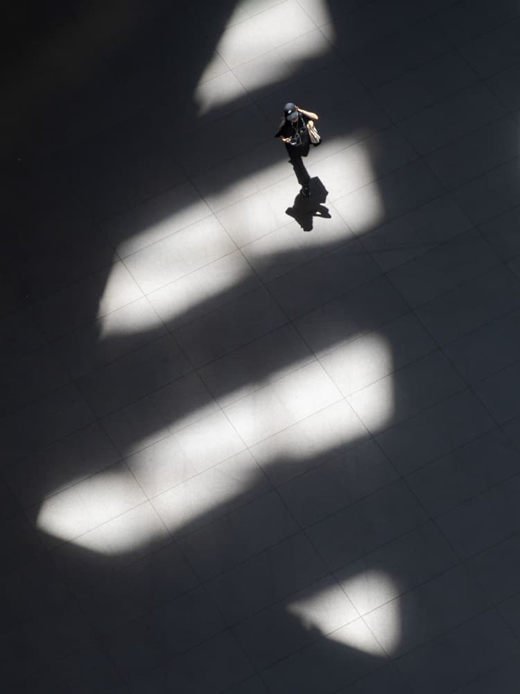 Solitary Walker Geometric Light by IKUMI FUKAZAWA — canvas wall art