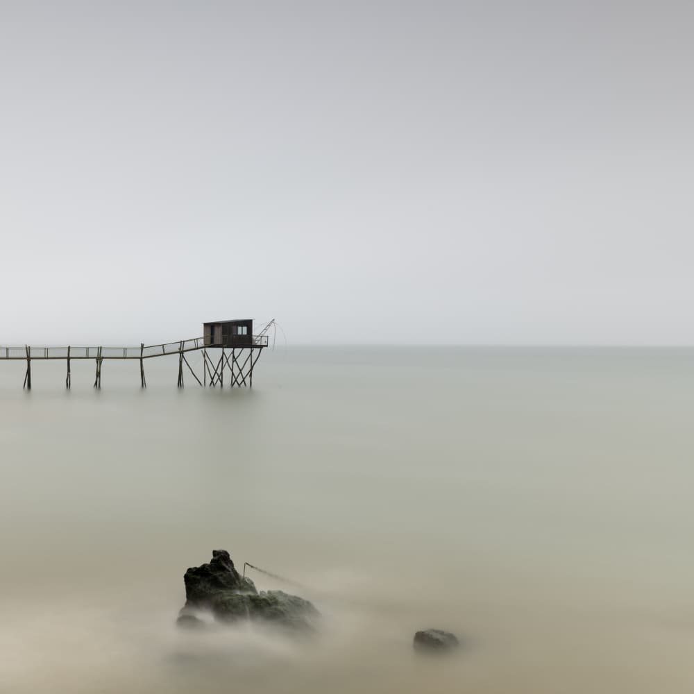Misty Pier House by Stefan Buder — canvas wall art