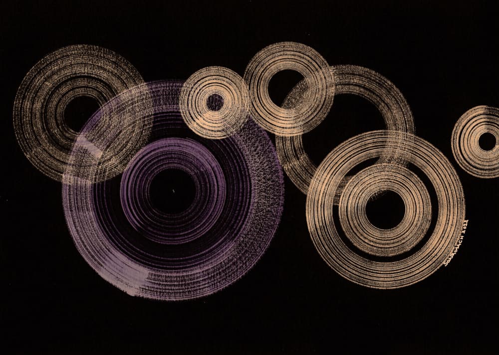 Overlapping Purple Circles by Santhosh ch — canvas wall art