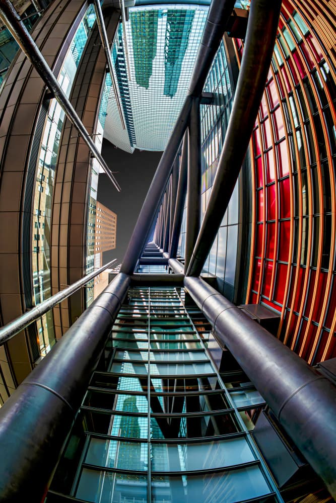 Upward City Structure by Atsushi Inamura — canvas wall art