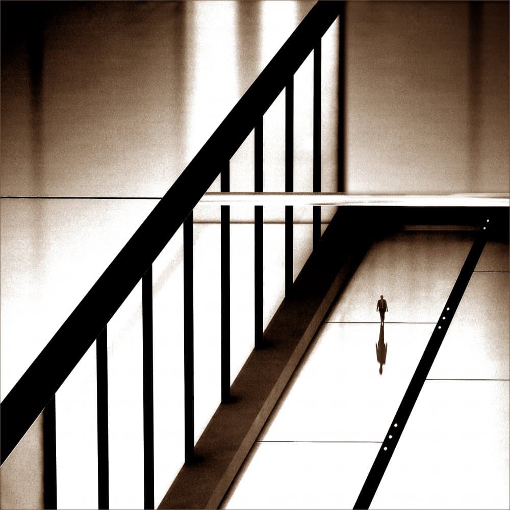 Lone Man Architectural Lines by Huib Limberg — canvas wall art