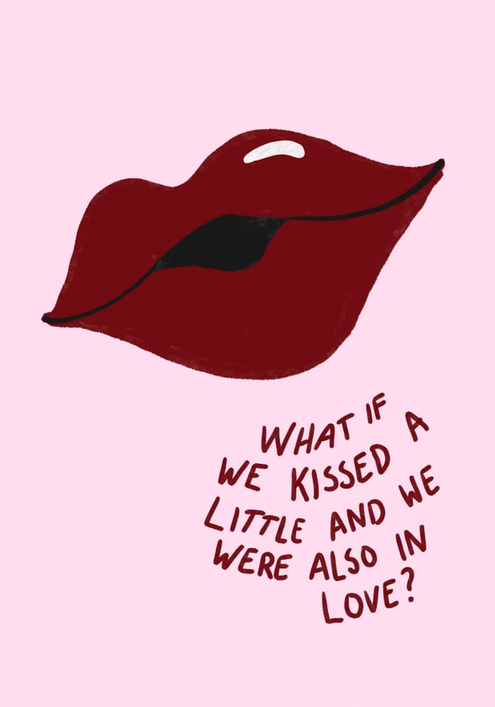 What if we kissed?? by Athene Fritsch — canvas wall art