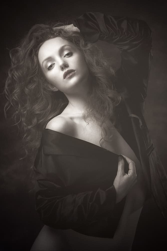 Sensual Curly Hair Portrait by Jan Slotboom — canvas wall art