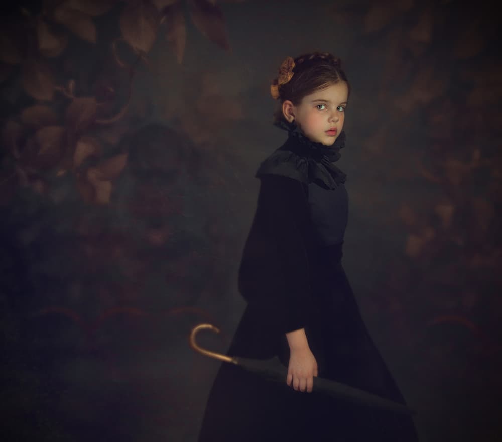 Elegant Girl Black Dress by Svetlana Melik-Nubarova — canvas wall art