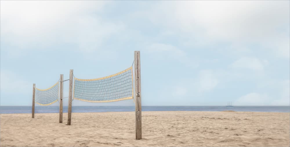 Coastal Volleyball Serenity by Gilbert Claes — canvas wall art