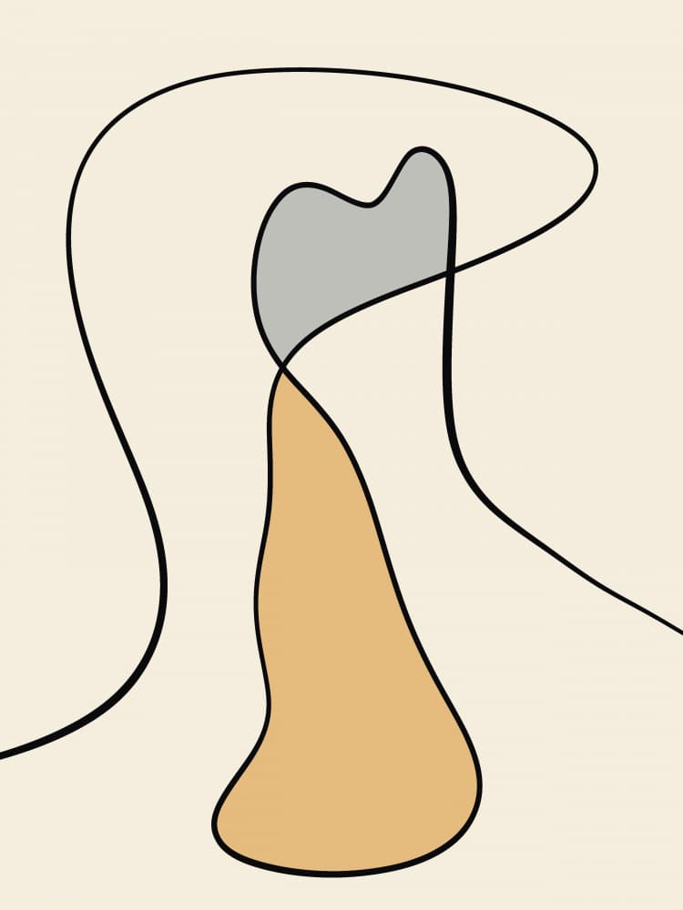 Neutral Abstract Form by Little Dean — canvas wall art