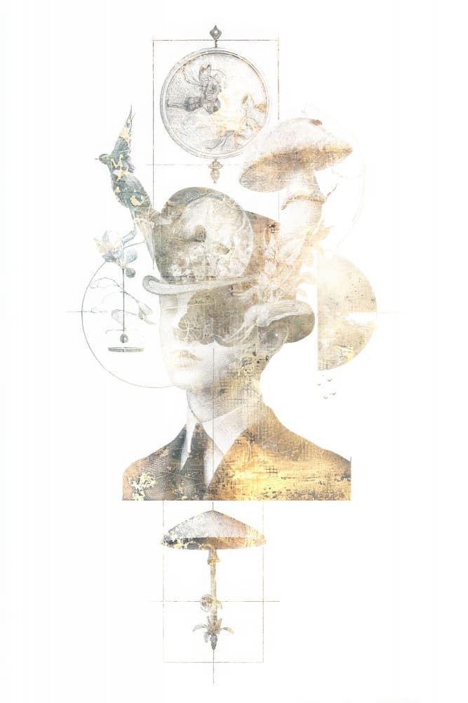 Surreal Gentleman Portrait by Rafal Kulik — canvas wall art