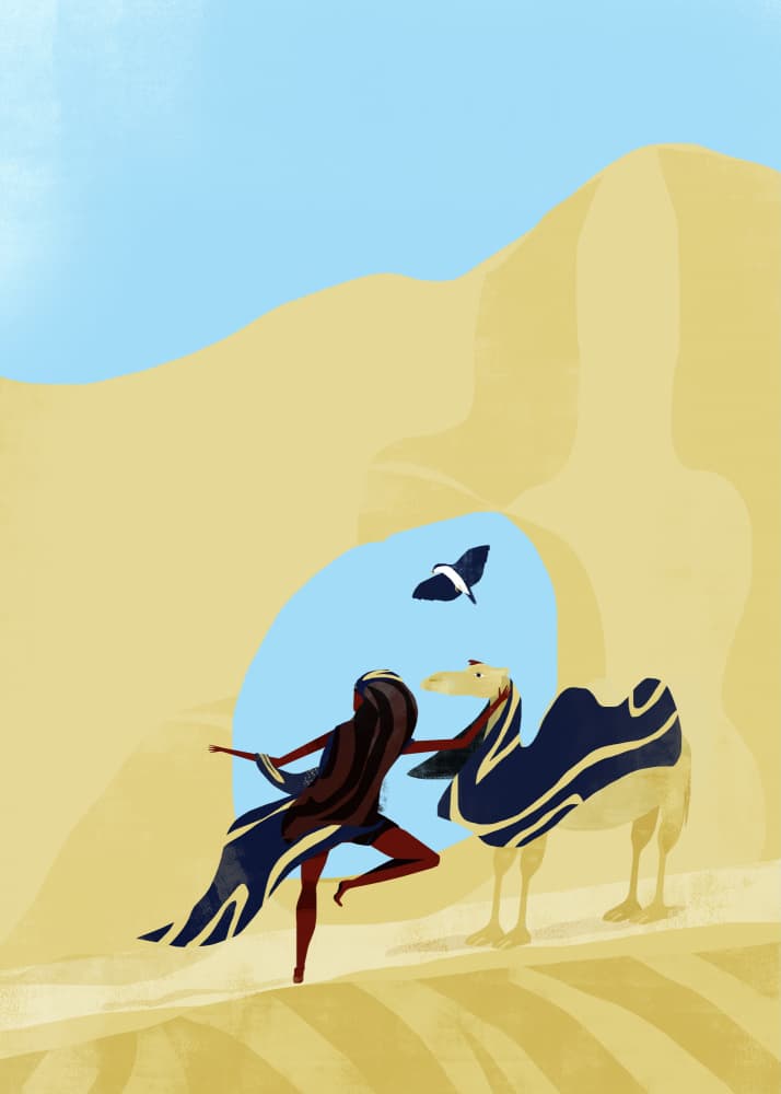 Desert Dance with Camel by Annelien Smet — canvas wall art