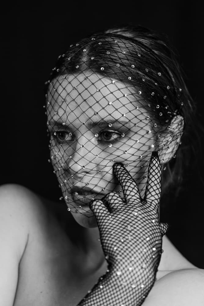 Elegant Jeweled Veil by Gila Koller — canvas wall art