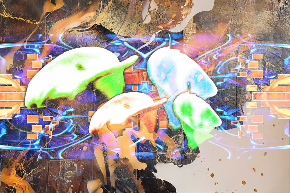 Vibrant Abstract Jellyfish by Rafal Kulik — canvas wall art