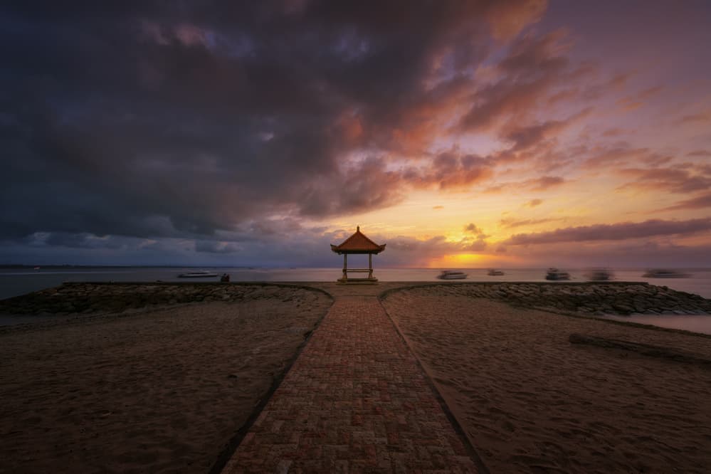 Sunrise Beach Gazebo by Juan Pablo de Miguel — canvas wall art