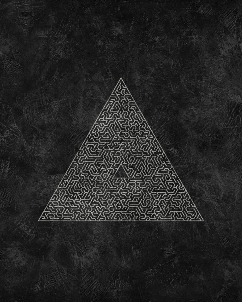 Geometric Maze Triangle by Ema Paraschiv — canvas wall art