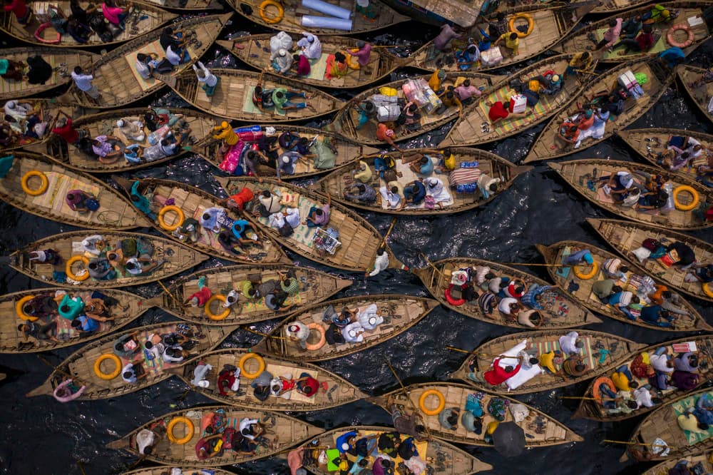 Vibrant Floating Market by Azim Khan Ronnie — canvas wall art