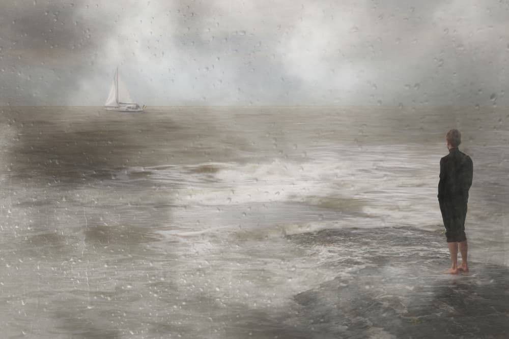 Solitary Man Ocean View by Bruno Flour — canvas wall art