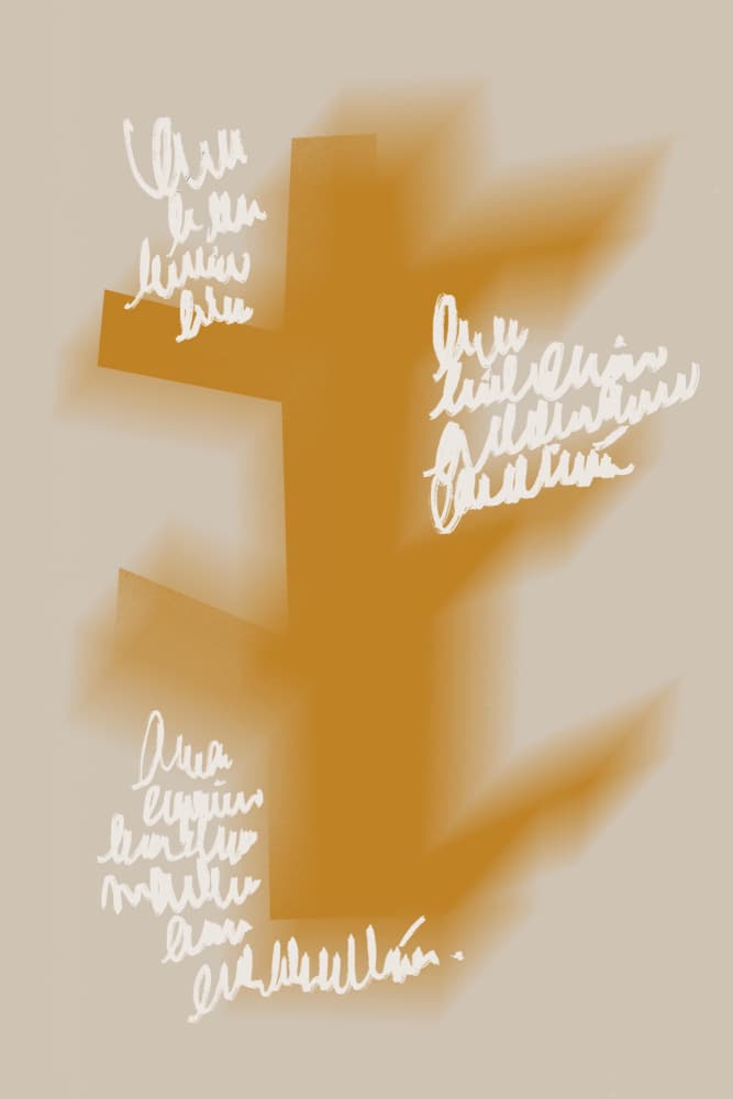 Contemplative Abstract Script by Little Dean — canvas wall art