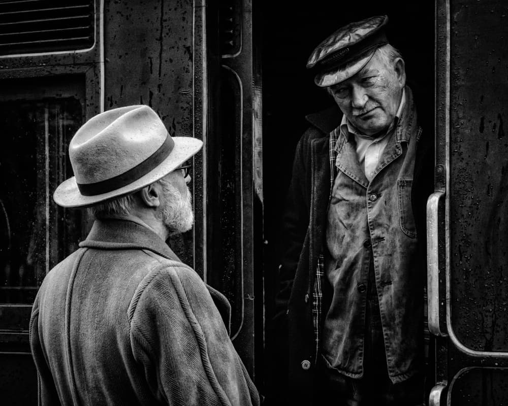 Train Car Encounter by Richard Bland — canvas wall art