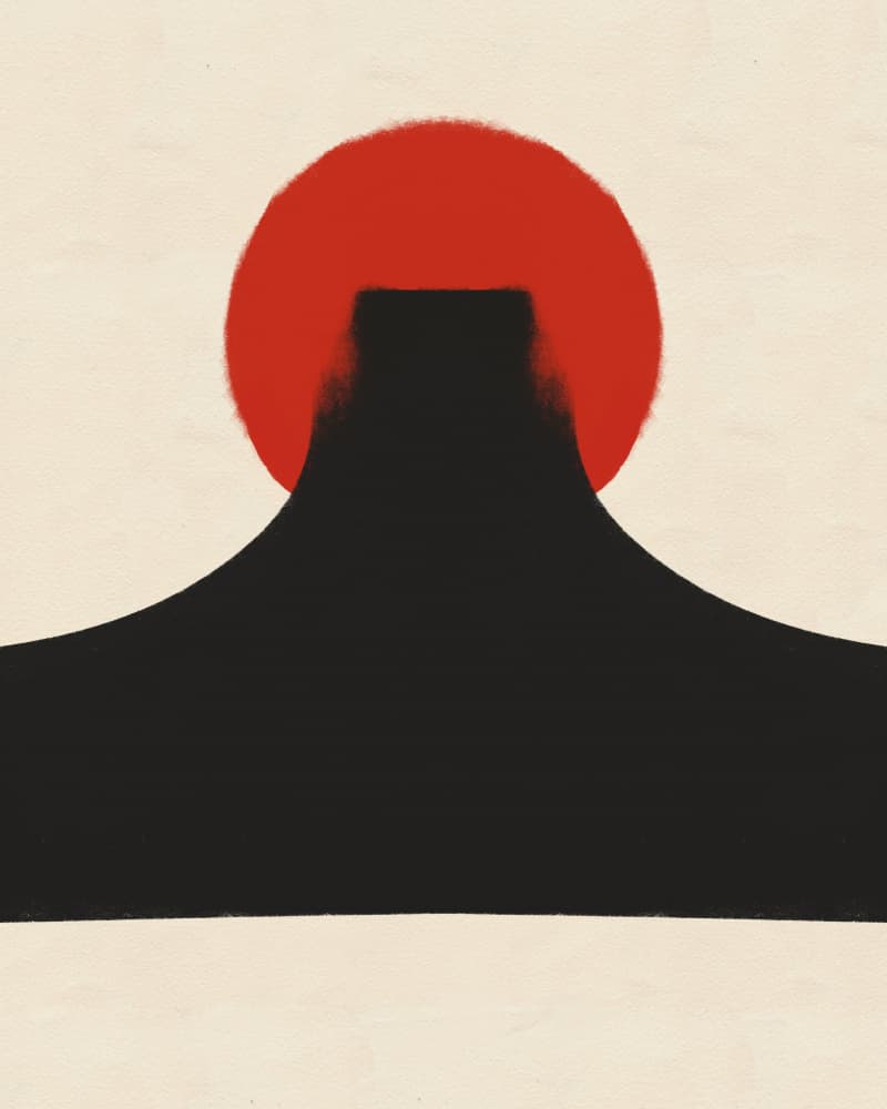 Fuji Mountain Red Sun by Deepthi s — canvas wall art