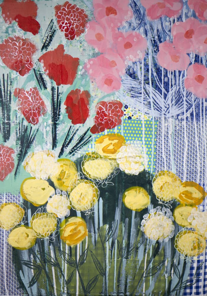 Colorful Abstract Garden by Shelley Hampe — canvas wall art