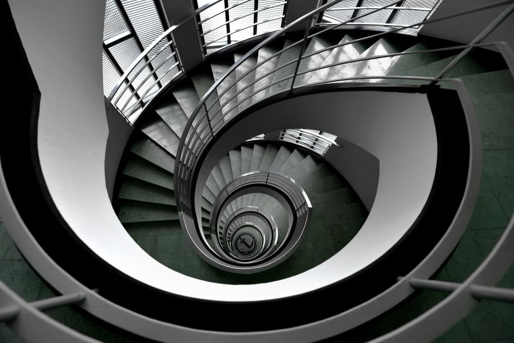 Endless Spiral Staircase by Jorge Pimenta — canvas wall art