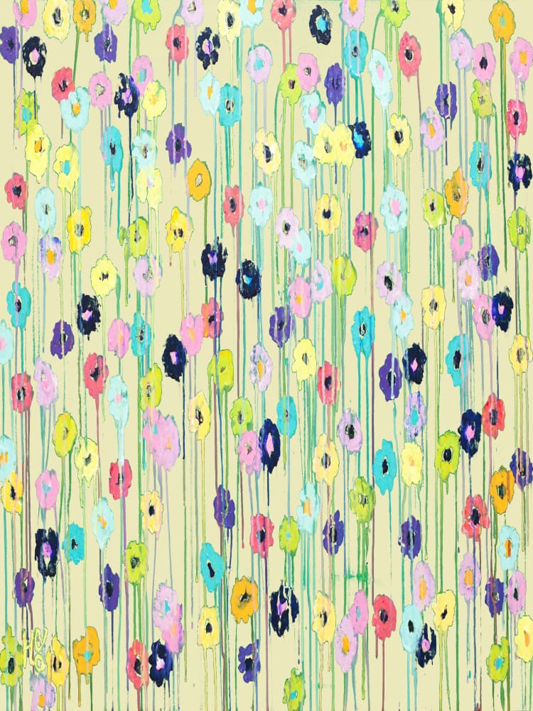 Colorful Abstract Flowers by Helen Joynson — canvas wall art