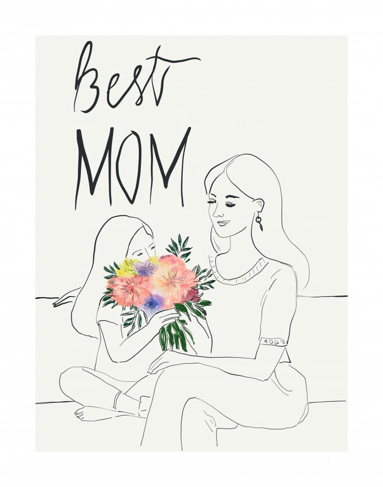 Best Mom Flowers by Beate Tubach — canvas wall art