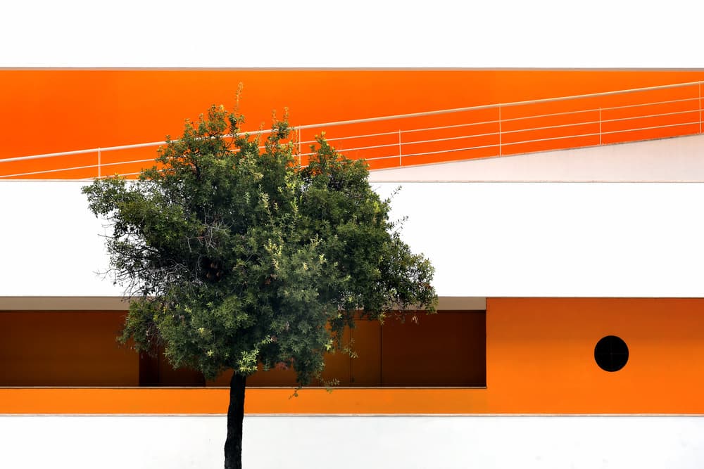 Vibrant Orange Architecture by Hans-Wolfgang Hawerkamp — canvas wall art