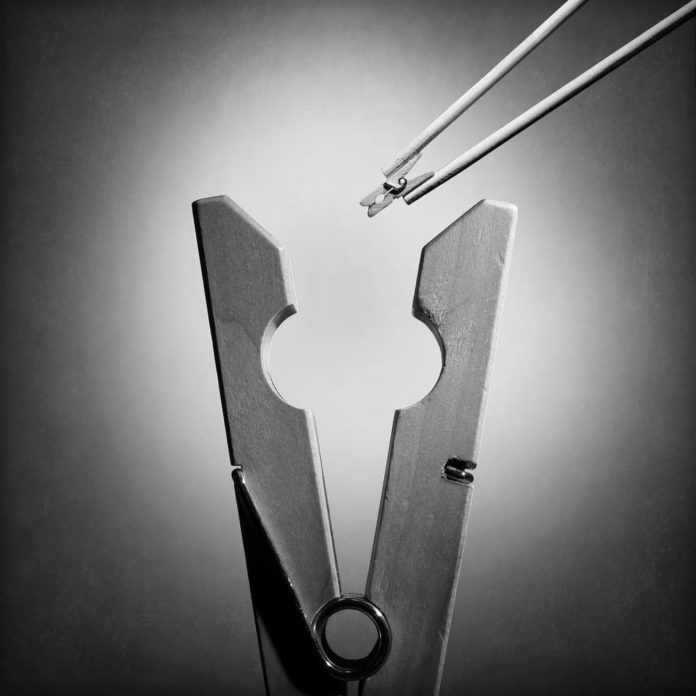 Clothespin Scale Play by Victoria Glinka — canvas wall art