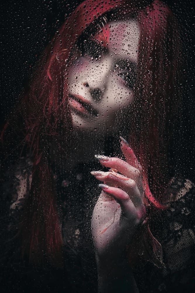 Melancholy Rain Portrait by KOIKI — canvas wall art