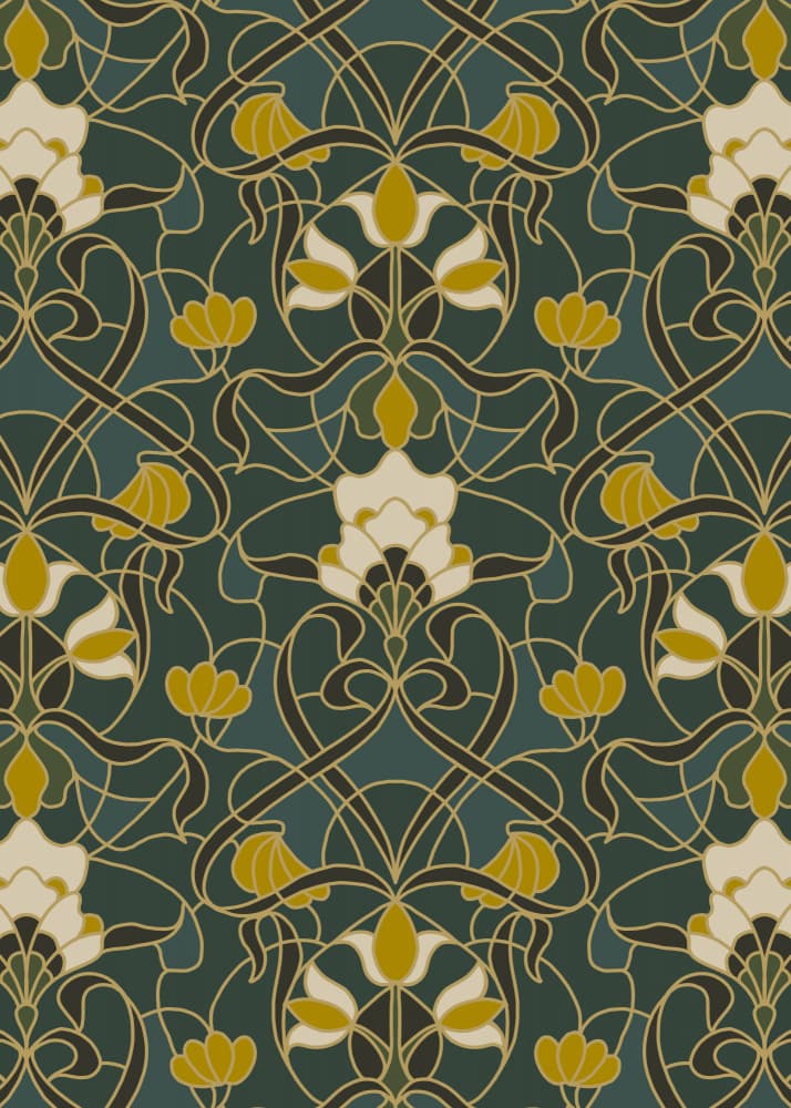 Elegant Nouveau Floral Pattern by Alexandra Weise — canvas wall art