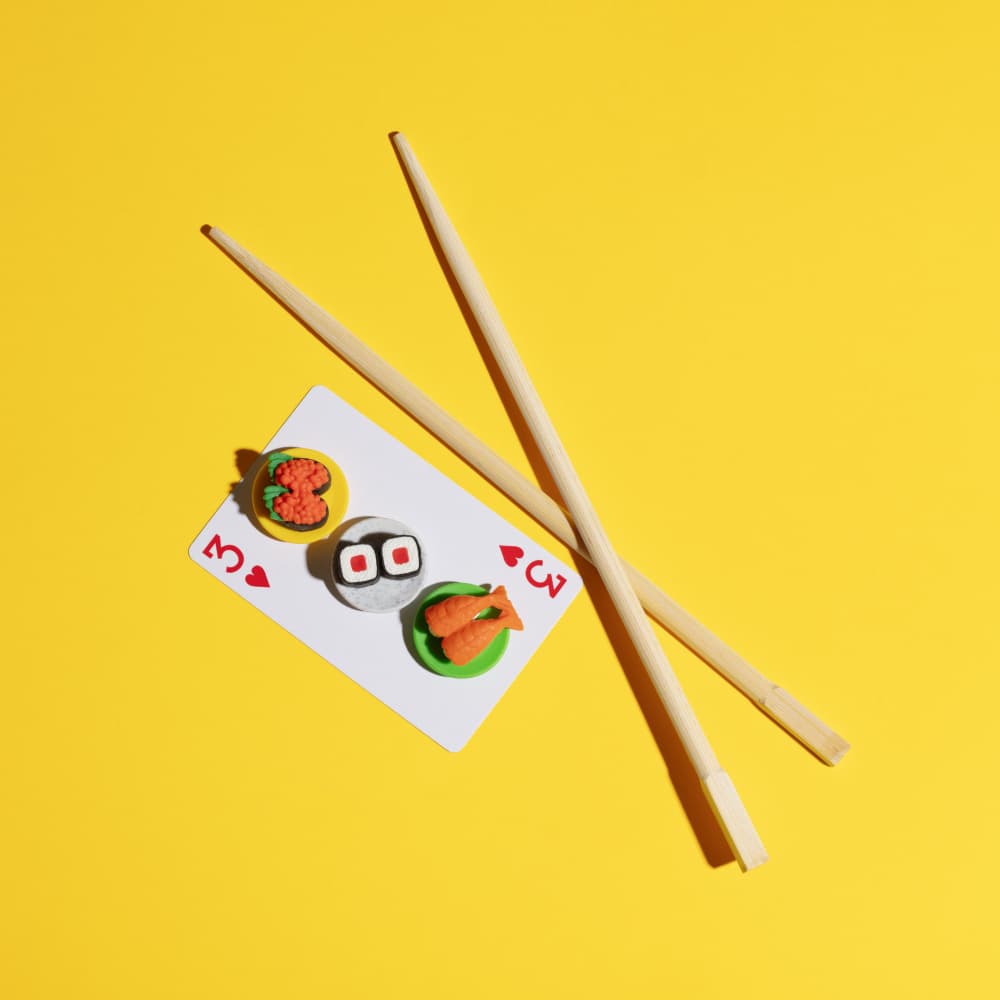 Playful Sushi Card Game by Julia Ramiro — canvas wall art