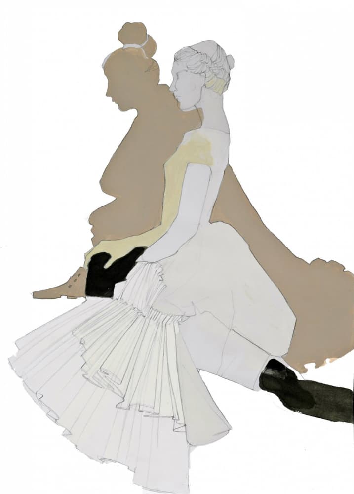 Elegant Dancer Silhouette by Doris Schmitz — canvas wall art