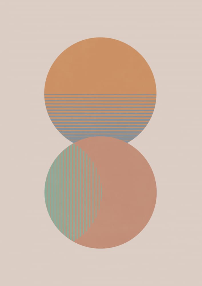 Geometric Sunset Circles by Orara Studio — canvas wall art