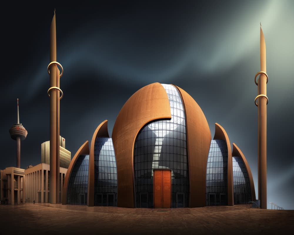 Modern City Mosque by Dani Otero Sobrino — canvas wall art