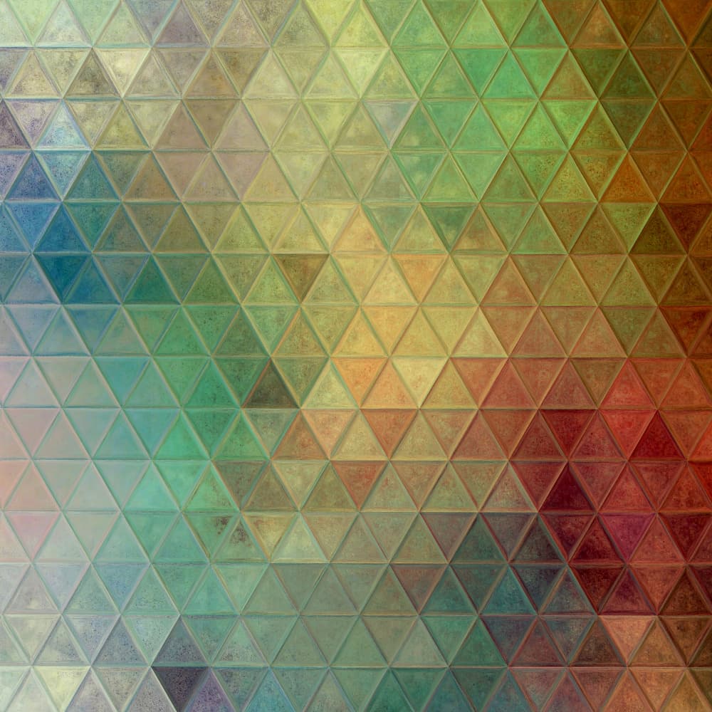 Vibrant Geometric Triangles by Justyna Jaszke — canvas wall art