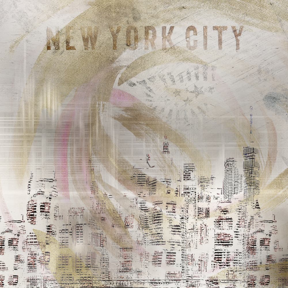 Grunge New York City Skyline by Melanie Viola — canvas wall art