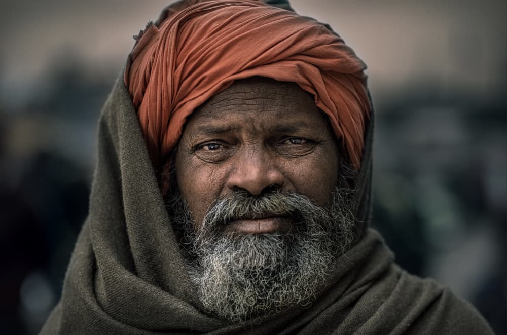 Wise Man's Orange Turban by Waldemar Szmidt — canvas wall art