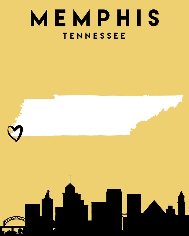 Memphis Tennessee Skyline by Emiliano Deificus — canvas wall art
