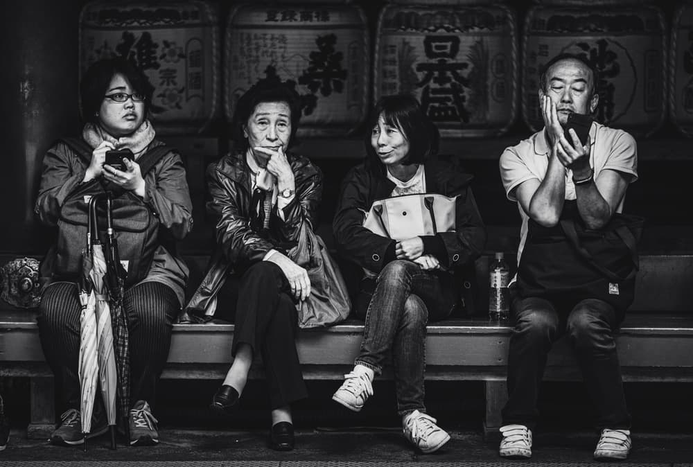 Urban People Waiting by Marco Tagliarino — canvas wall art