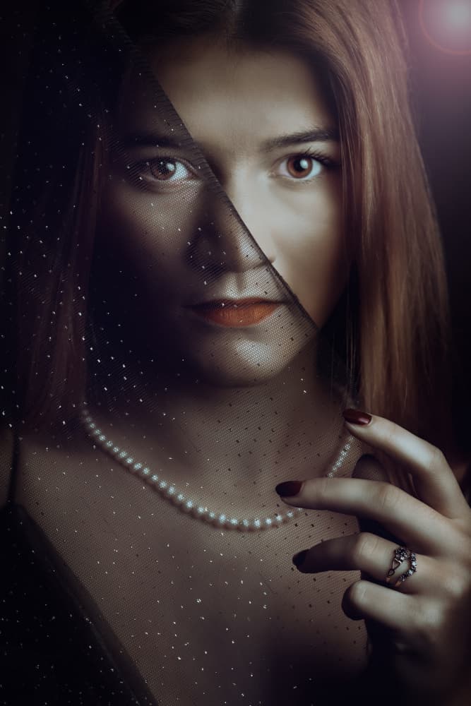 Mysterious Woman Dark Gaze by Hardik Pandya — canvas wall art