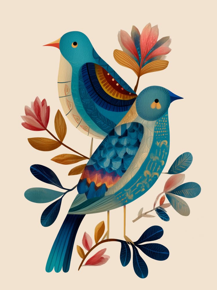 Whimsical Blue Birds by City Art — canvas wall art