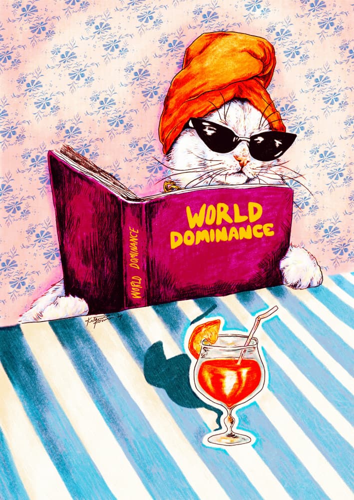 Cat Plotting Dominance by Katariina Kosunen — canvas wall art