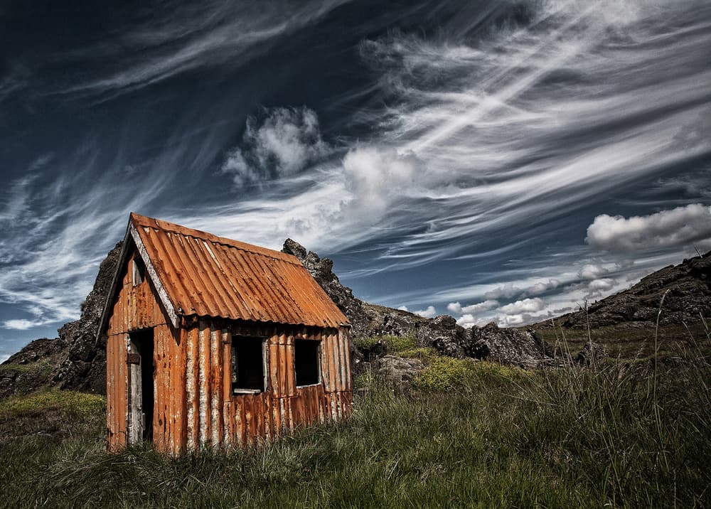 Weathered Shack Landscape by Þorsteinn H. Ingibergsson — canvas wall art