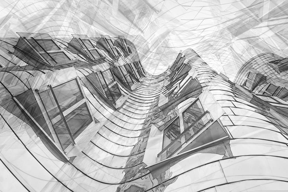 Curved Modern Architecture by Roswitha Schleicher-Schwarz — canvas wall art