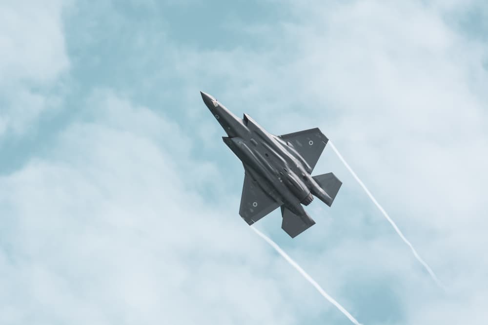 Fighter Jet Contrails by Tal Paz-Fridman — canvas wall art