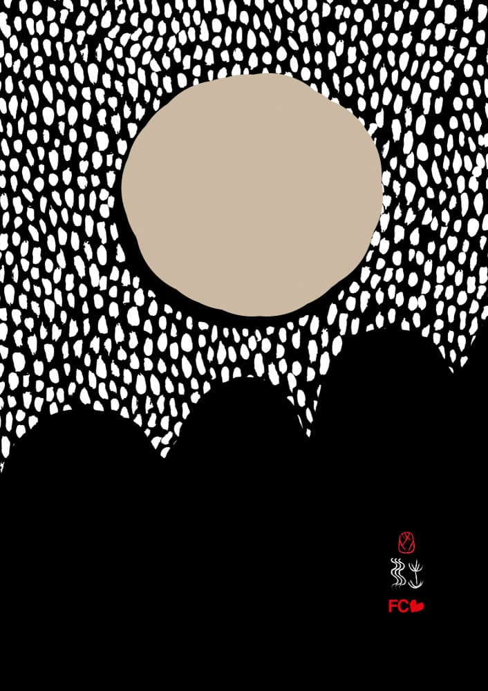 Minimalist Moon Over Hills by Frances Collett — canvas wall art