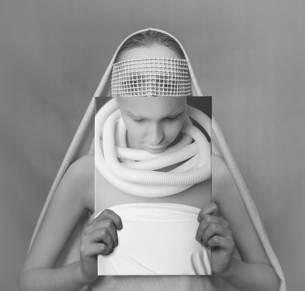 Futuristic Framed Woman by hardibudi — canvas wall art