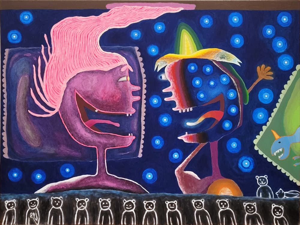Smiling Surreal Characters by Fedele Frost — canvas wall art